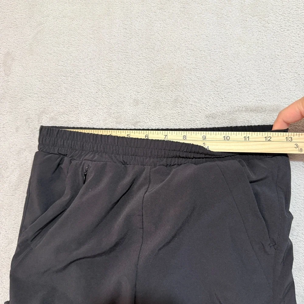 Athleta Girl Wide Leg Pants Girls S 7 Black Athletic Lined Stretch Active Relax